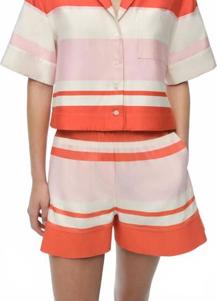 SIMKHAI Karleigh Drawstring Shorts In Tulip Stripe