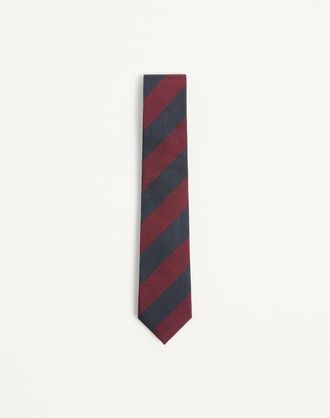 Valentino Garavani Valentie Jacquard Regimental Silk Tie