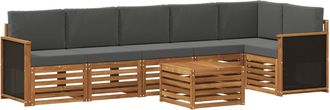 vidaXL Conjunto De Sof&aacute;s De Exterior 6 Uds. Natural Y Antracita Vidaxl