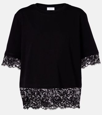 Alexander McQueen Cotton lace T-shirt