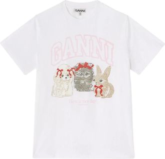 Ganni T-shirts en Polos Wit - Dames - T-shirts - Wit - S - Tops