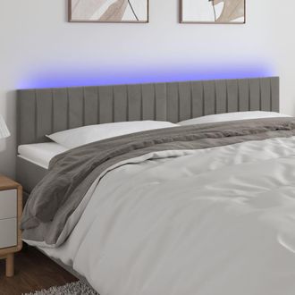 vidaXL Cabecero Con Led De Terciopelo Gris Claro 160x5x78/88 Cm Vidaxl