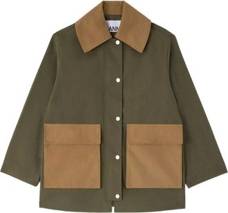 Ganni Mujer, Chaquetas, Verde, Talla: 2XS