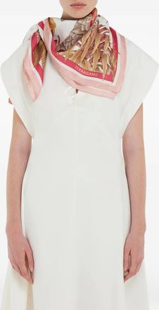 Ferragamo india-print silk scarf - Beige