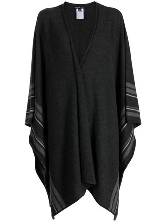 James Perse striped cashmere poncho - Black