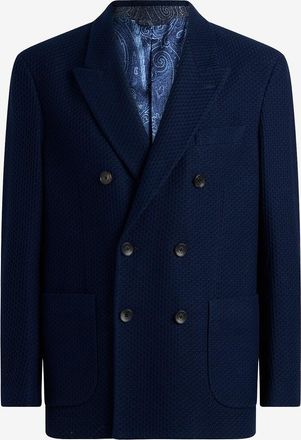 Etro Zweireihiger Blazer aus texturiertem Baumwoll- und Seidenjersey