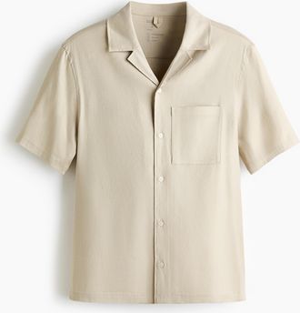 H&M Freizeithemd aus Leinengemisch in Relaxed Fit - Beige
