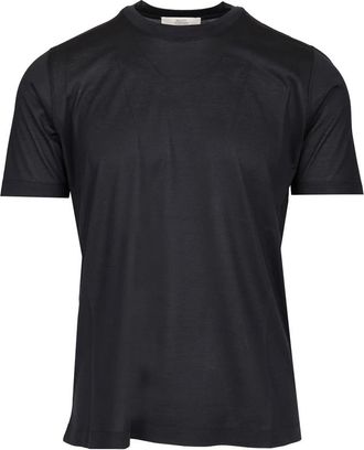 Mauro Ottaviani Tops, Heren, Blauw, M, Silk Jersey T-Shirt