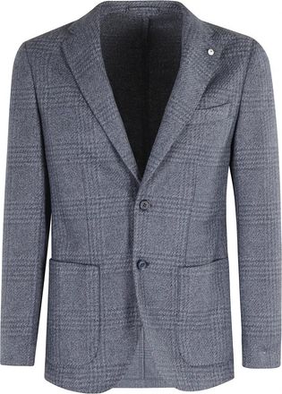 L.B.M. 1911 Blauwe wollen jas met opgestikte zakken - Heren - Blazers - Blauw - L - Wol - Jassen