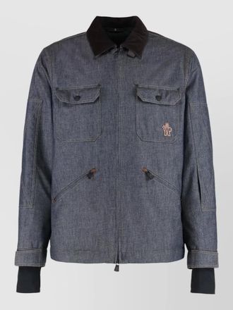 Moncler croatan ski jacket denim padding logo