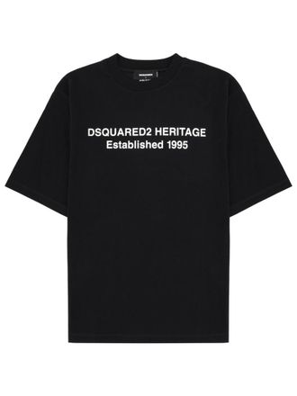Dsquared2 Black Heritage Bold White Text T-Shirt