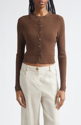 Toccin Zoe Crop Cardigan in Cocoa at Nordstrom, Size X-Small