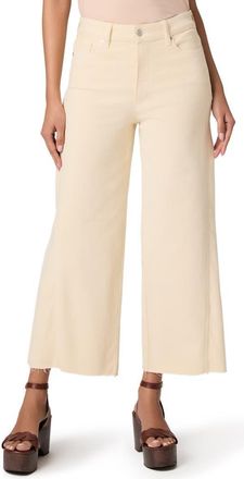 Paige Anessa High Waist Raw Hem Ankle Straight Leg Jeans in Butter Yellow at Nordstrom, Size 24