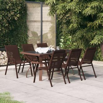 vidaXL Set da Pranzo da Giardino 7 pz Marrone e Nero - Vidaxl