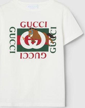 Gucci Kids - Cotton T-shirt With Print, Size 10 years, White, Ready-to-wear