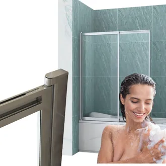 Desconocido Mampara De Ba&ntilde;o Spencer De 2 Hojas, 100x150, Extensible, Cromada