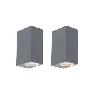 QAZQA Set of 2 Modern Wall Light Dark Grey 2-Light IP44 - Baleno