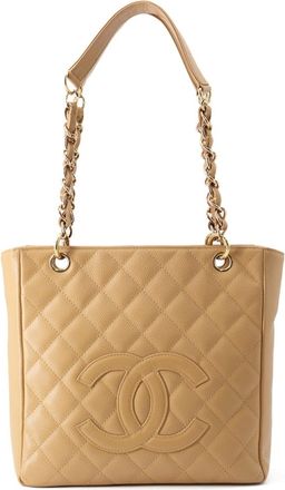 Chanel Matelasse Beige Grained Calfskin Tote Bag (Pre-Owned)