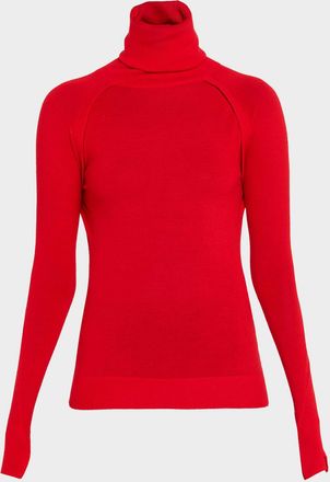 Victoria Beckham Turtleneck Raglan Long-Sleeve Sweater