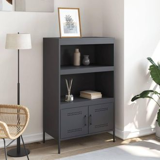 Berkfield Home Highboard Anthracite 68x39x113 cm Steel in Dark Grey | Size: 68 x 39 x 113 cm