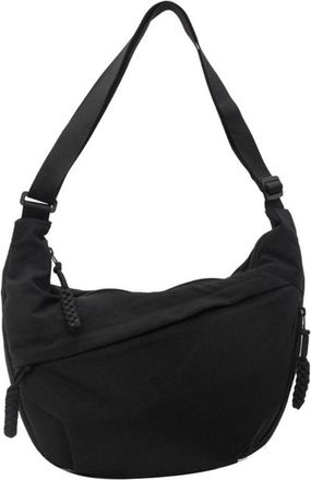 Generic Nylon Shoulder Bag, Adjustable Large Capacity Crossbody Bag, Retro Lightweight Dumpling Bag Handbag for Outdoor Work Shopping(black)