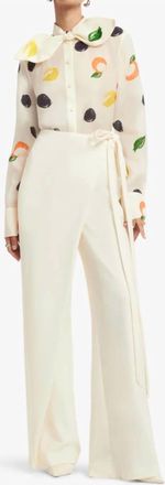 LEO LIN Cora Bow Blouse In Citrus Spots