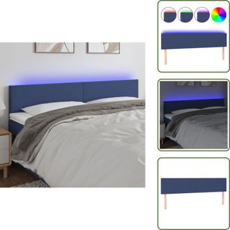 vidaXL The Living Store Testiera a LED Blu 180x5x78/88 cm in Tessuto - Luci LED