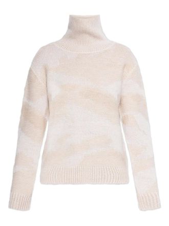 Add roll-neck patterned sweater - women - Wool - M - Neutrals