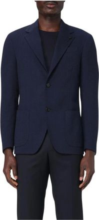 Lardini Heren, Jassen, Blauw, Maat: 2XL Wol