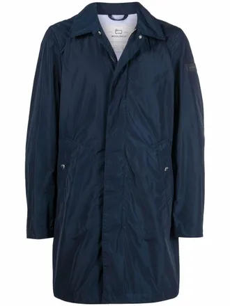 Woolrich City mid-length car coat - men - Polyester/Polyester/Cotton - L - Blue