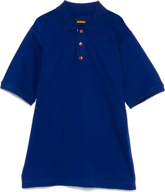 Kiton Polo in cotone con ricamo logo - Blu