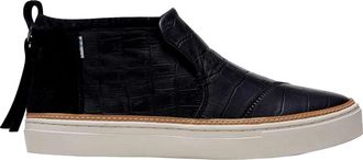 Toms Paxton Black Croc Emboss Leather/Faux Fur 10014895 Womens