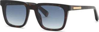 Philipp Plein Spp 212 0722 Zonnebrillen - Heren - Zonnebrillen - Bruin - 55 MM - Accessoires