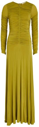 Tove Eira Ruched Stretch-jersey Maxi Dress - Green - 42 (UK14 / L)