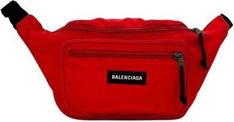 Balenciaga Red Color Canvas Sling Bag (Pre-Owned)
