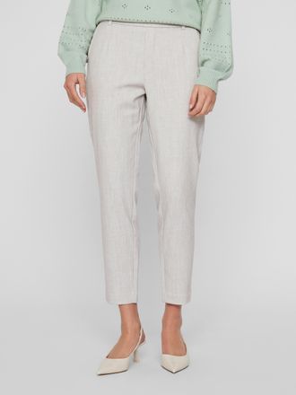 Vila Anzughose VILA VIVARONE HW SLIM PANT - NOOS, Damen, Gr. 34, N-Gr, grau (light grau melange), Web, Obermaterial: 66% Polyester, 28% Viskose, 6% Elastha