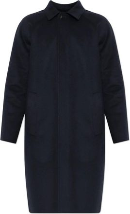 Kiton Cashmere jas met enkele split - Heren - Mantel - Blauw - 2XL - Kasjmier - Jassen