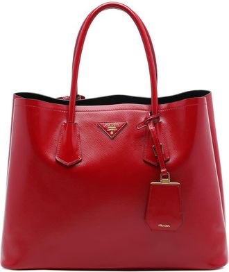 Prada Pre-owned Prada Medium Saffiano Vernice Double Satchel Ladies 6H41KAS5170CMAHA