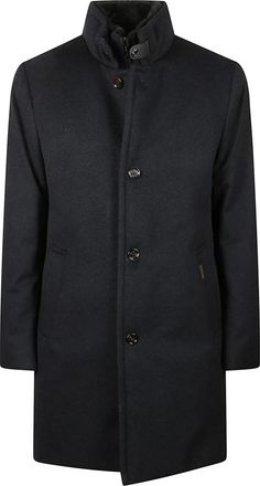 Moorer Bond-Fur CS Peacoat - Heren - Mantel - Blauw - 2XL - Leer - Jassen