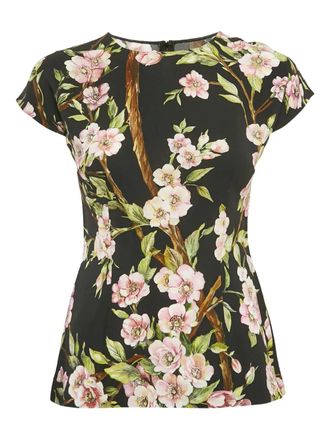 Dolce & Gabbana Top met bloemenprint - Zwart