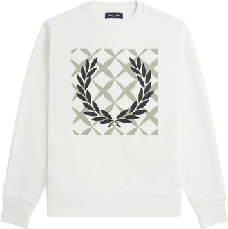 Fred Perry Brushed Sweatshirt - Heren - Sweatshirts - Wit - 2XL - Katoen - Hoodies & sweatvesten