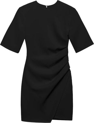 Aniye By Kleedjes, Dames, Zwart, S, Zwarte Elegante Gedrapeerde Mini Jurk