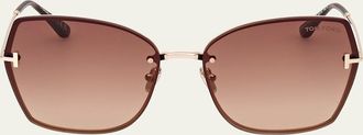 Tom Ford Nickie Metal Butterfly Sunglasses
