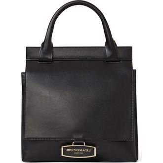 Bruno Magli Etta Slim Leather Satchel in Black at Nordstrom Rack