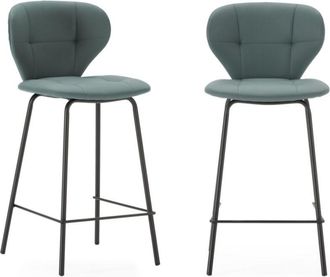 Calicosy Lote de 2 taburetes con patas de metal negro H67 cm - MAURA