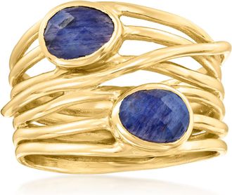 Ross-Simons Sapphire Multi-Row Ring in 18kt Gold Over Sterling