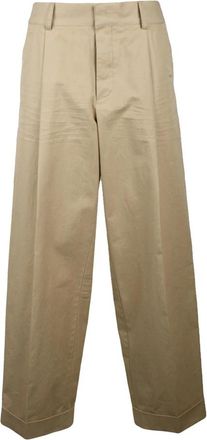 Dsquared2 Chino Broek - Dames - Wijde Broeken - Beige - S - Katoen - Broeken