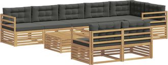 vidaXL Conjunto De Sof&aacute;s De Exterior 9 Uds. Blanco Y Antracita Vidaxl