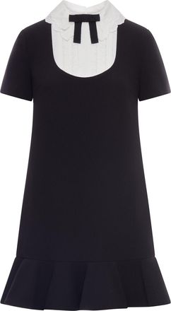 Self Portrait BLACK CREPE LACE BIB MINI DRESS - Self-portrait - Woman