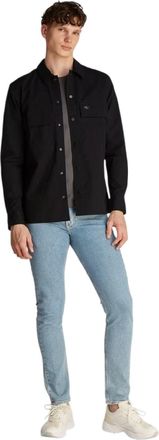 Calvin Klein Heren Relaxed Fit Overhemd (Zwart)